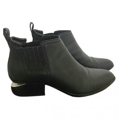 Pre-owned Alexander Wang Kori Black Leather Ankle Boots