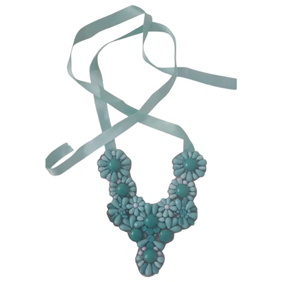 Pre-owned Megan Park Pearls Necklace In Turquoise