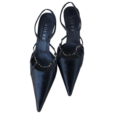 Pre-owned Loewe Black Leather Heels