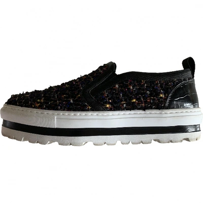 Pre-owned Msgm Tweed Trainers In Multicolour