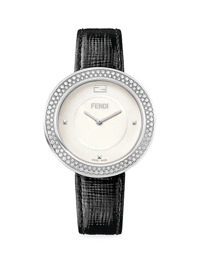 Fendi My Way Stainless Steel, Diamond & Leather-strap Watch