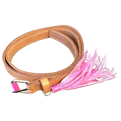 Pre-owned Tara Jarmon Leather Belt In Camel