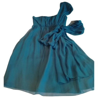 Pre-owned Philosophy Di Alberta Ferretti Silk Dress In Blue