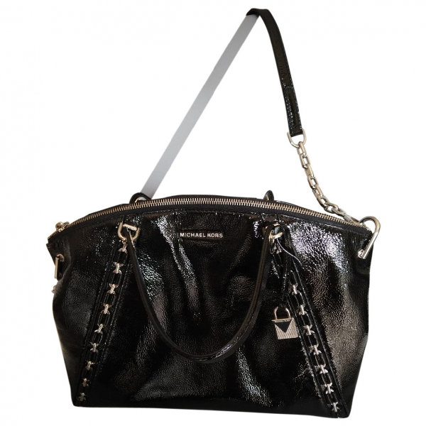 michael kors black patent leather purse