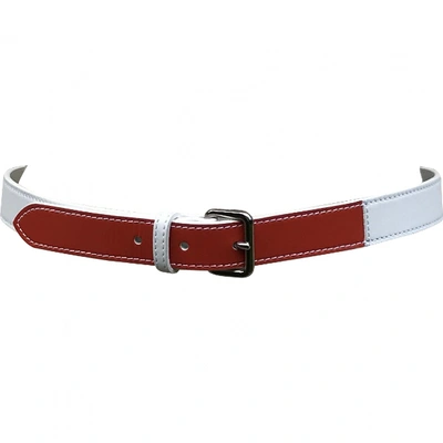 Pre-owned Jil Sander Leather Belt In White