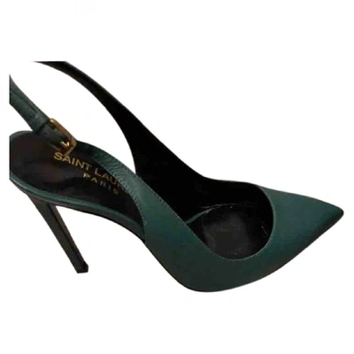 Pre-owned Saint Laurent Leather Heels In Green
