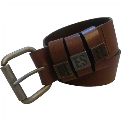 Pre-owned Diesel Leather Belt In Brown