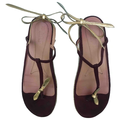 Pre-owned Marni Sandals In Burgundy