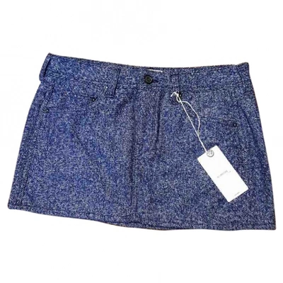 Pre-owned Mauro Grifoni Wool Mini Skirt In Blue