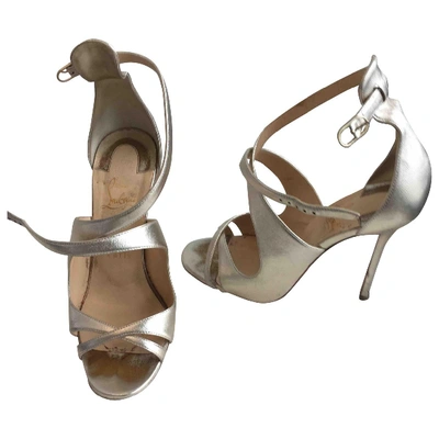 Pre-owned Christian Louboutin Leather Sandals In Metallic