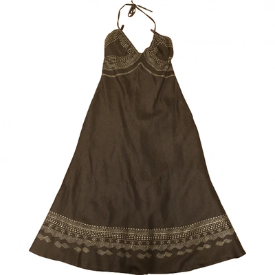 Pre-owned Gerard Darel Linen Dress In Brown