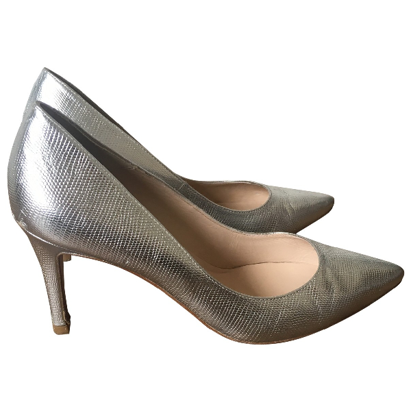 Pre-Owned Lk Bennett Silver Leather Heels | ModeSens