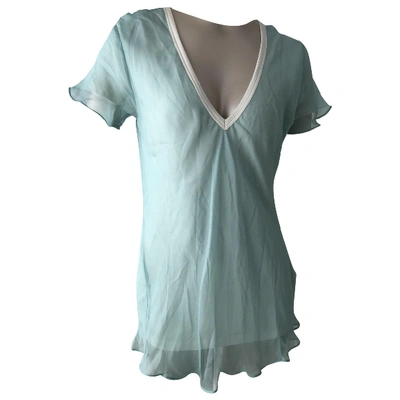 Pre-owned Emanuel Ungaro Silk T-shirt In Turquoise