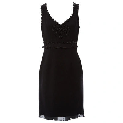 Pre-owned Andrew Gn Wool Mini Dress In Black