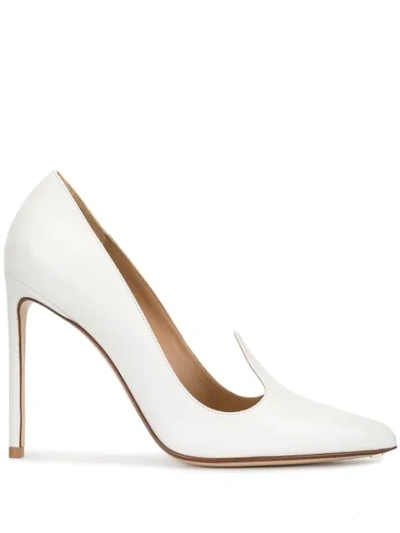 Francesco Russo Pointed High Heel Pumps In White