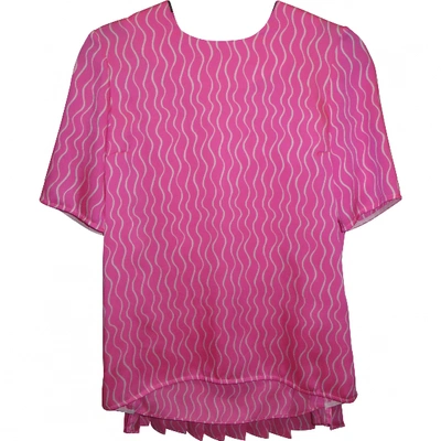 Pre-owned Victoria Victoria Beckham Silk T-shirt In Pink