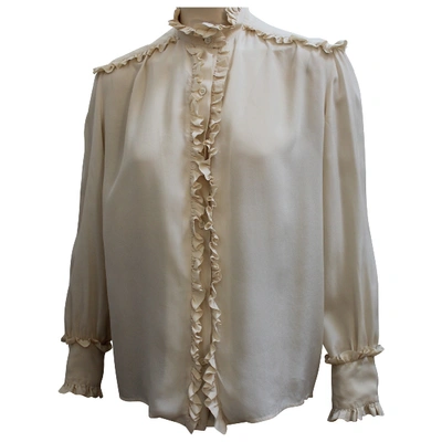 Pre-owned Jean Patou Silk Shirt In Beige