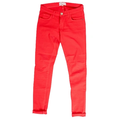 Pre-owned Current Elliott Slim Jeans In Red