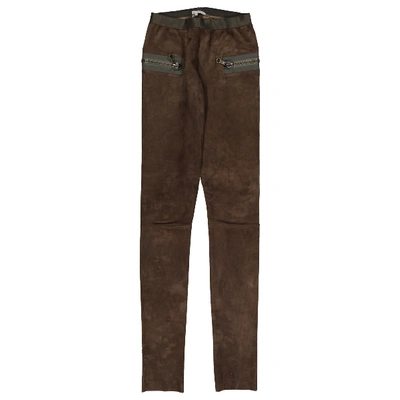 Pre-owned Les Chiffoniers Slim Pants In Brown