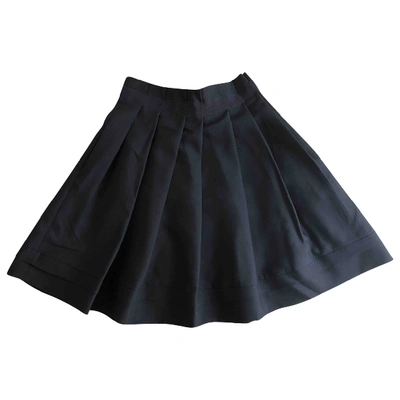 Pre-owned Moschino Wool Mid-length Skirt In Navy
