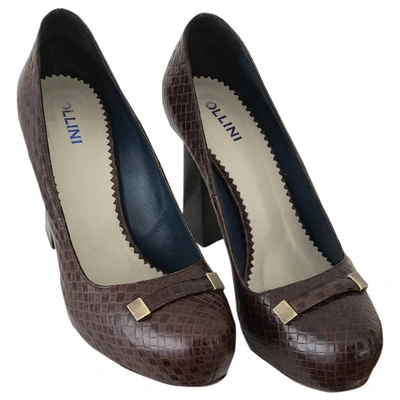 Pre-owned Pollini Leather Heels In Brown