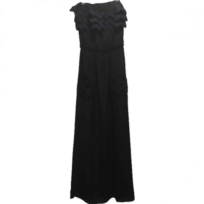 Pre-owned Hoss Intropia Silk Maxi Dress In Black