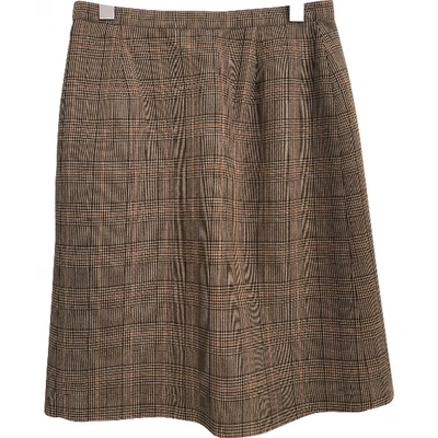 Pre-owned Mugler Wool Skirt In Brown