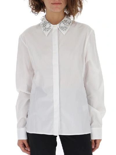 Paco Rabanne Collar Embroidered Shirt In White