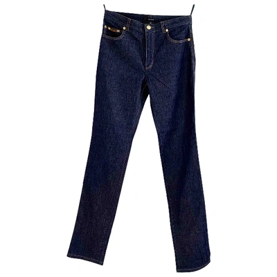 Pre-owned Gucci Blue Cotton - Elasthane Jeans