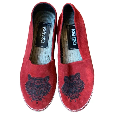 Pre-owned Kenzo Red Suede Espadrilles