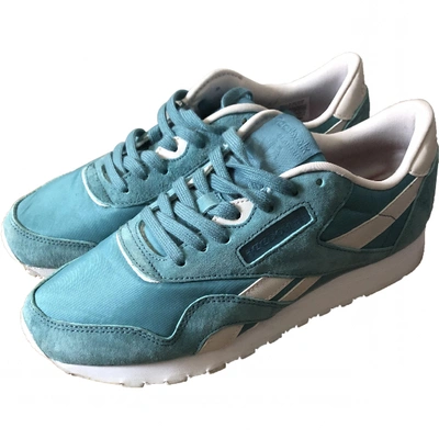 Pre-owned Reebok Turquoise Suede Trainers