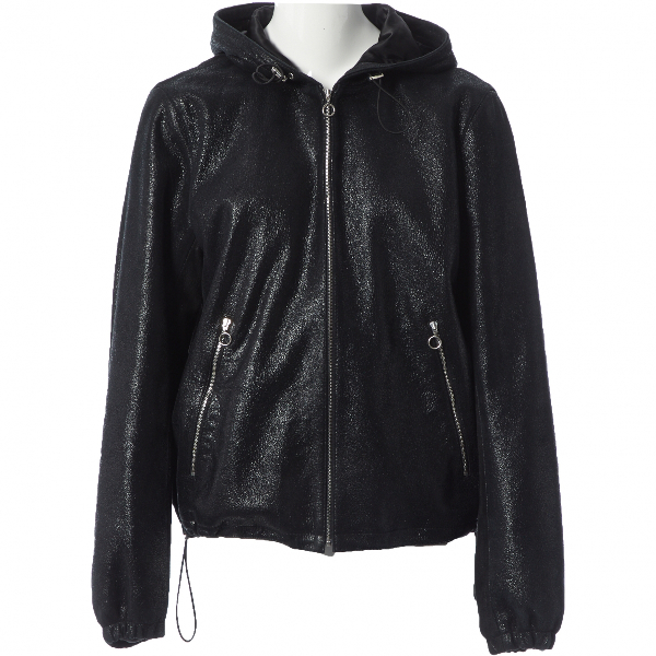 Pre-Owned Sandro Black Leather Jacket | ModeSens