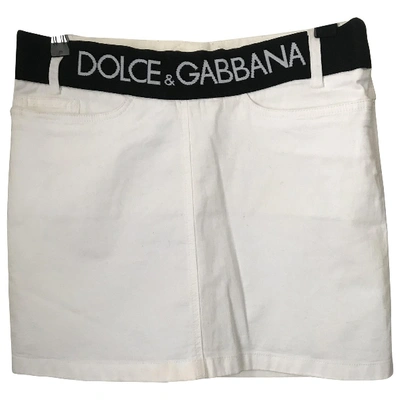 Pre-owned Dolce & Gabbana Mini Skirt In White