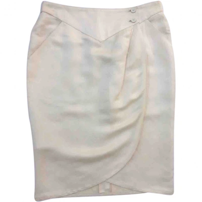 Pre-owned Fendi Linen Mid-length Skirt In Ecru