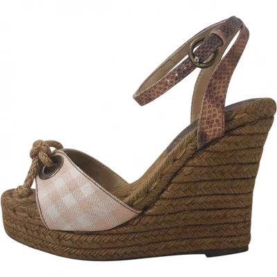 Pre-owned Burberry Cloth Sandal In Pink
