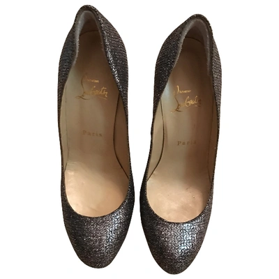Pre-owned Christian Louboutin Fifi Glitter Heels In Anthracite