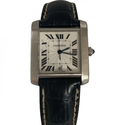 Pre-owned Cartier Tank Française Navy Steel Watch