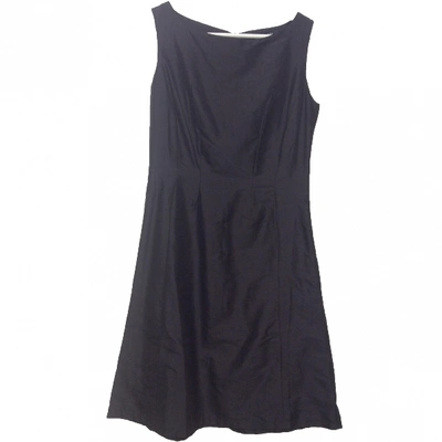 Pre-owned Sand Silk Mid-length Dress In Black