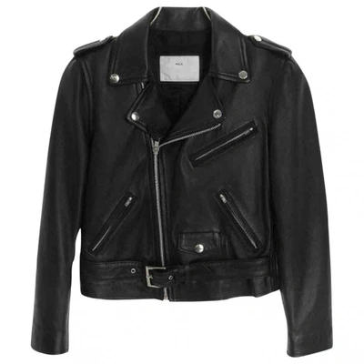 Pre-owned Toga Leather Biker Jacket In Black