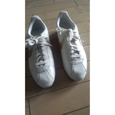 Pre-owned Nike Cortez White Leather Trainers