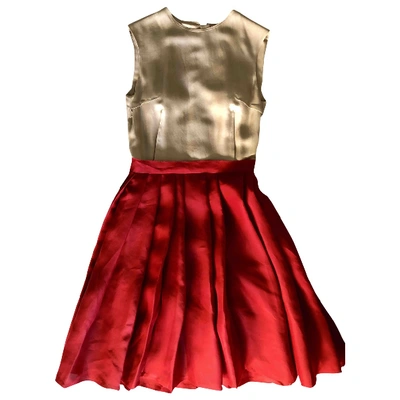 Pre-owned Lanvin Silk Mid-length Dress In Red