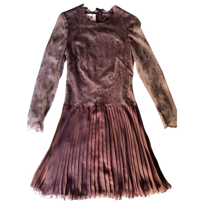 Pre-owned Valentino Silk Mid-length Dress In Burgundy