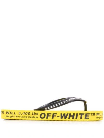 Off-white Logo-debossed Flip Flops In Yellow