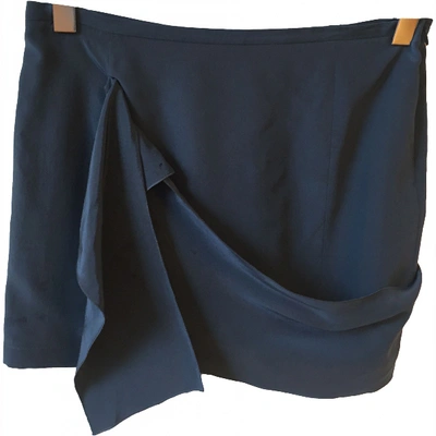Pre-owned Barbara Bui Mini Skirt In Blue | ModeSens