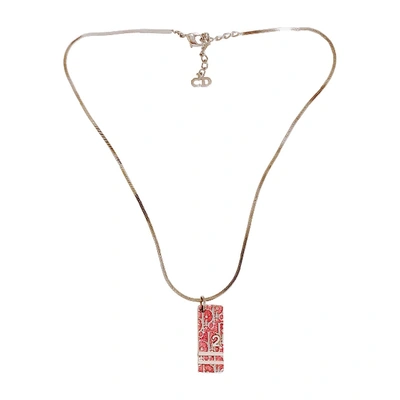 Pre-owned Dior Oblique Necklace In Red