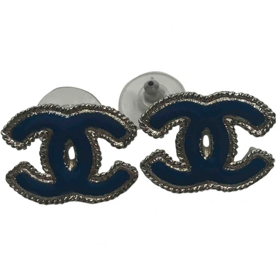 Pre-owned Chanel Cc Earrings In Blue