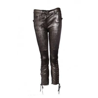 Pre-owned Isabel Marant Leather Trousers In Metallic