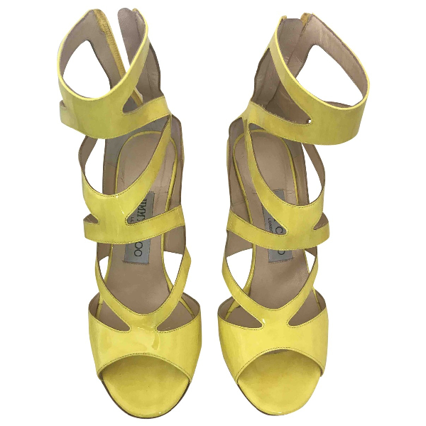 Pre-owned Jimmy Choo Yellow Patent Leather Sandals | ModeSens