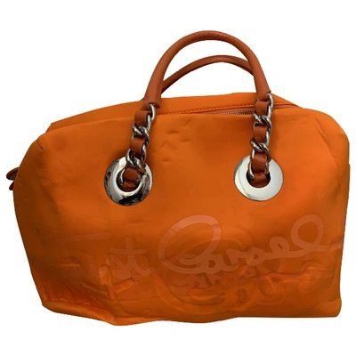 Pre-owned Just Cavalli Patent Leather Handbag In Orange