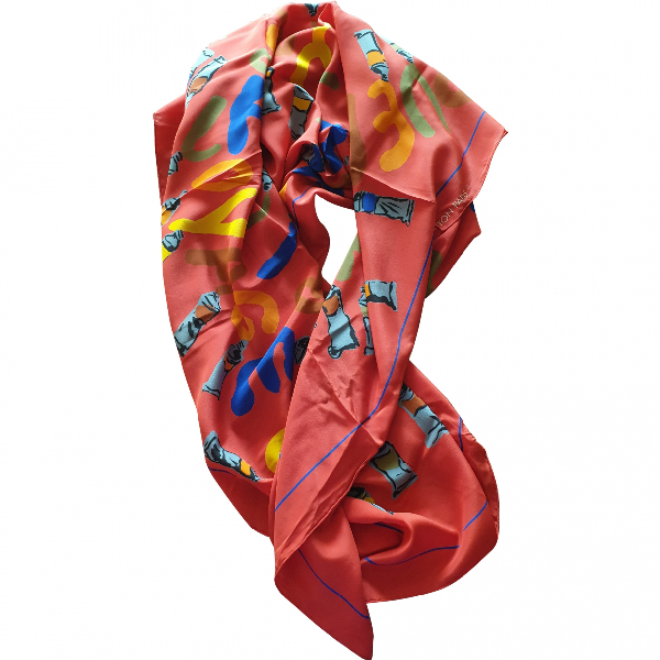 Pre-owned Louis Vuitton Red Silk Silk Handkerchief | ModeSens